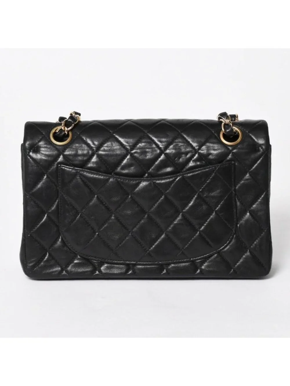 Chanel Quilted 23 Double Flap Chain Shoulder Bag CC Logo Lambskin Black